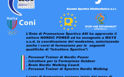 AL VIA LA FORMAZIONE DEL PERSONAL TRAINER NORDIC POWER E ISTRUTTORE FORMAZIONE OUTDOOR