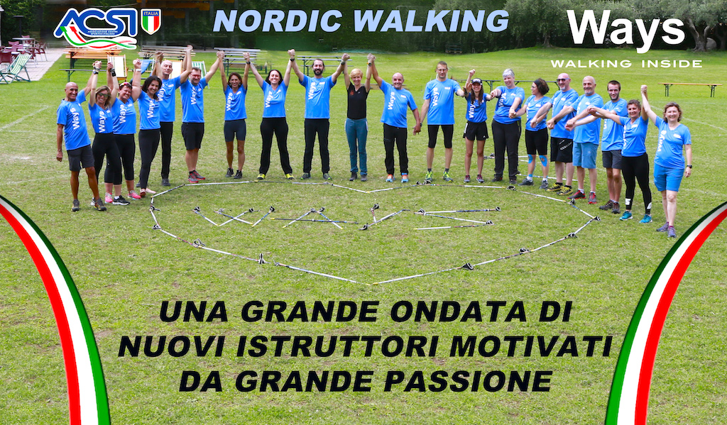 Grande entusiasmo nei nuovi istruttori di Nordic Walking ACSI appartenenti a WAYS