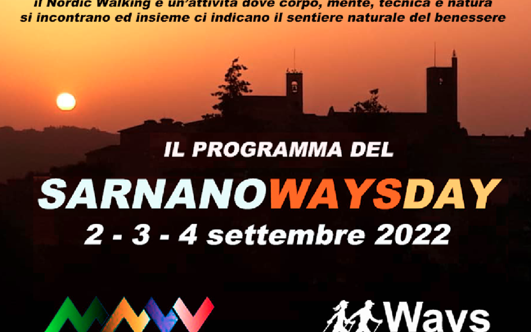 WAYS DAY 2022 – SARNANO (MC) DAL 2 AL  4 SETTEMBRE – PROGRAMMA ED INFORMAZIONI