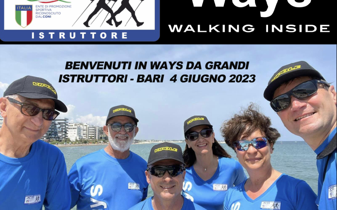 ENTUSIASMO ALLE STELLE PER I NUOVI ISTRUTTORI DI NORDIC WALKING USCITI DAL CORSO DI BARI 4 GIUGNO 2023