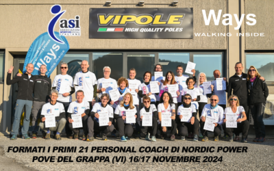 FORMATI I PRIMI 21 PERSONAL COACH DI NORDIC POWER, UN SUCCESSO – POVE DEL GRAPPA (VI) 16/17 NOVEMBRE 2024