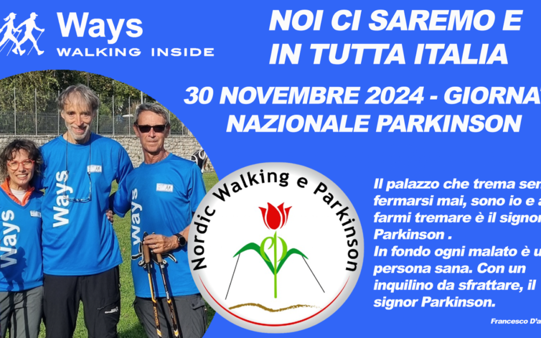 30 NOVEMBRE 2024 – GIORNATA NAZIONALE PARKINSON,